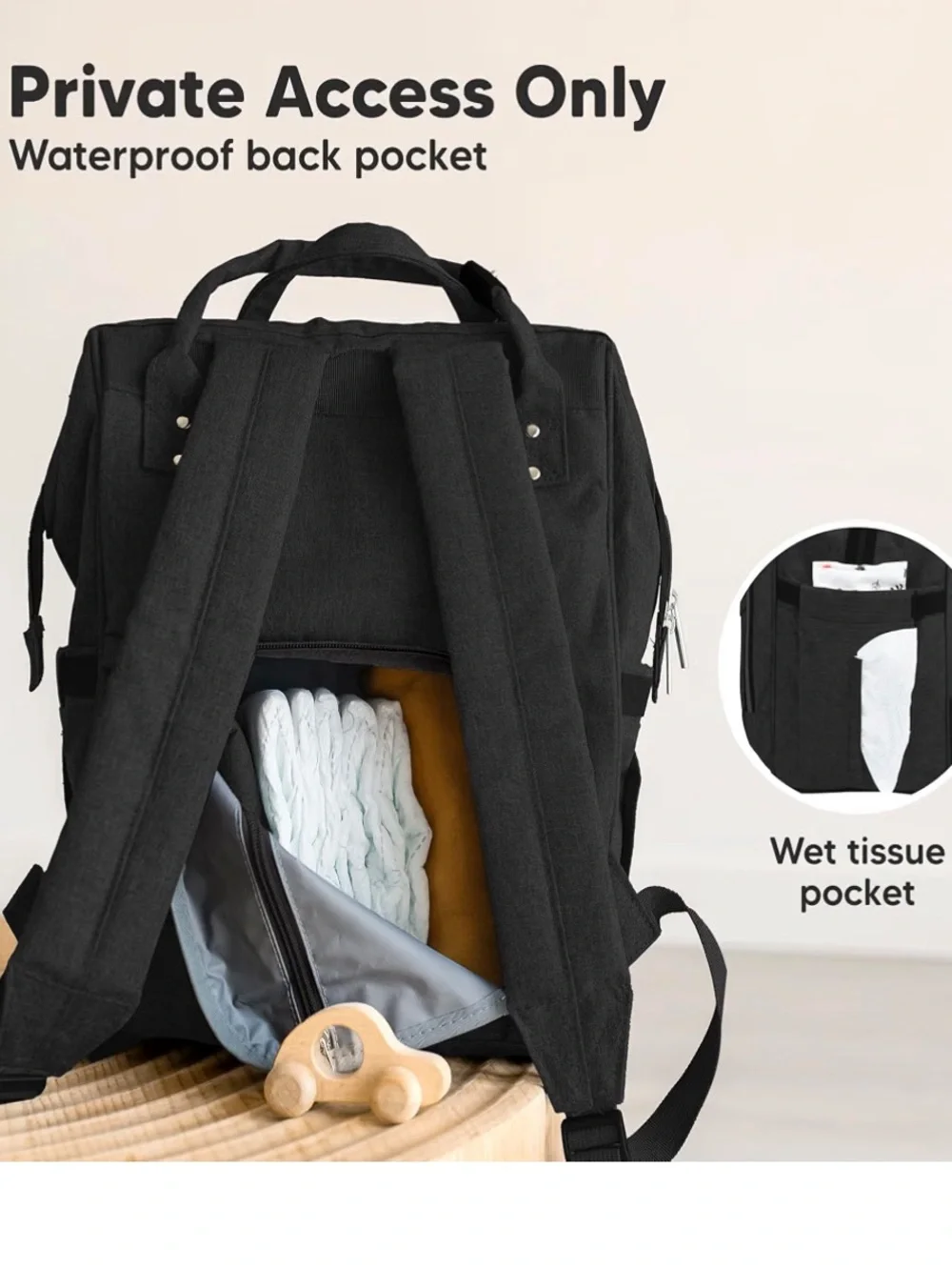 Keababies Backpack Tote baby bag with Front Pocket